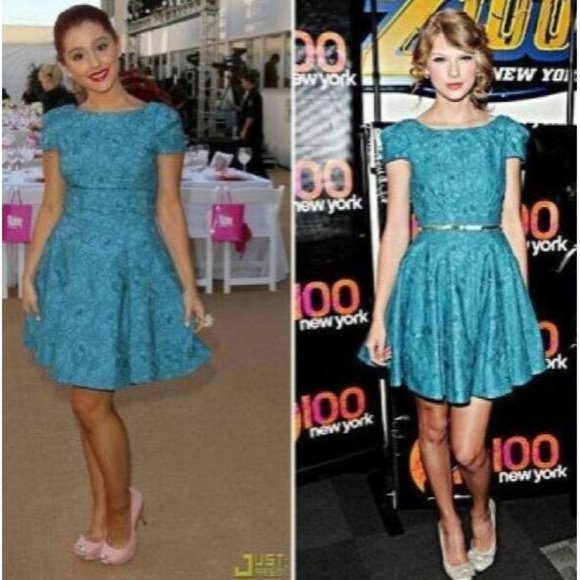 Mimi Chica Womens Lace Party Mini Dress Back Zip DGI730 Teal Blue Size Small - Picture 1 of 8